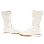 Hermes Lace Up 38 Vaubera Nappa White Sneakers High Cut Boots — view 6