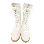 Hermes Lace Up 38 Vaubera Nappa White Sneakers High Cut Boots — view 3