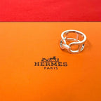 Hermes Vintage Chaine D'ancre Ring 925 Sterling Silver