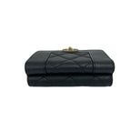 Chanel Mademoiselle CC Logo Caviar Leather Trifold Wallet Mini Black — view 3