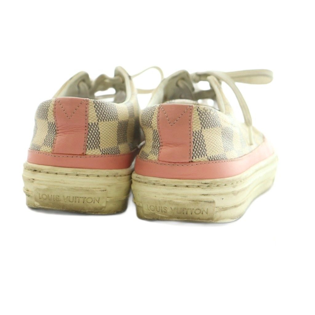 Louis Vuitton Sneakers Plaid Pattern 35.5 Pink Beige Purple — view 5