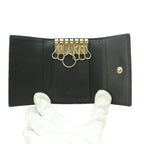 Gucci Key Case Guccissima 6 Rows GG Logo Embossed Ribbon Black Key Holder — view 5