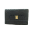 Gucci Key Case Guccissima 6 Rows GG Logo Embossed Ribbon Black Key Holder