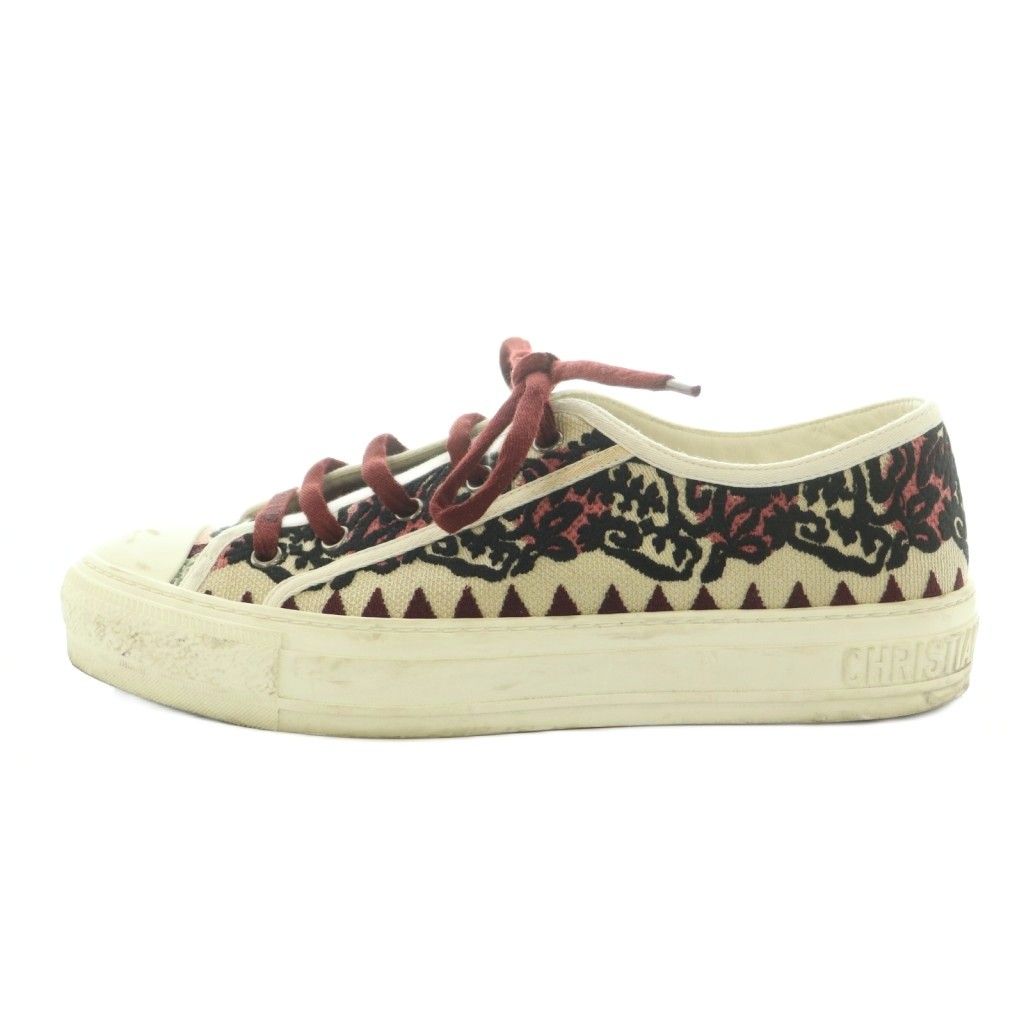 Dior Walk'n' Sneakers 39..0 cm Black Bordeaux Beige