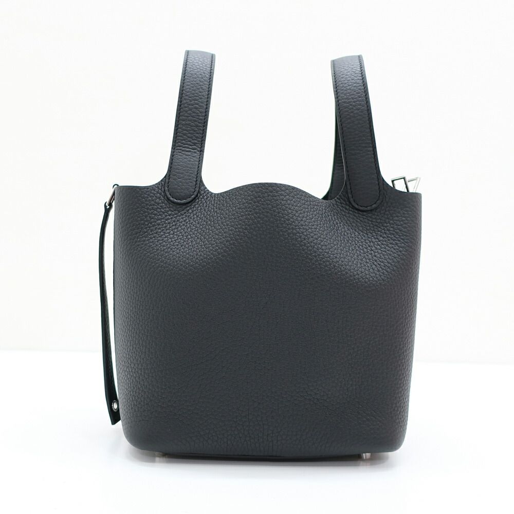 Hermes Heaven Picotin Lock PM Black Silver Taurillon Manufactured Around — view 2