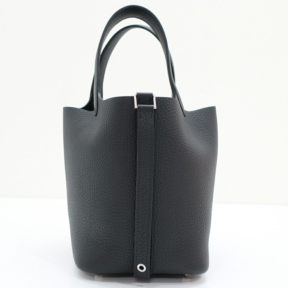 Hermes Heaven Picotin Lock PM Black Silver Taurillon Manufactured Around — view 4