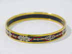 Hermes Enamel PM Bangle Bracelet Cloisonne Gold Plated Multicolor Email — view 4