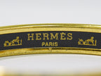 Hermes Enamel PM Bangle Bracelet Cloisonne Gold Plated Multicolor Email — view 9