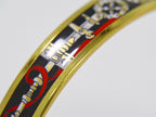 Hermes Enamel PM Bangle Bracelet Cloisonne Gold Plated Multicolor Email — view 7