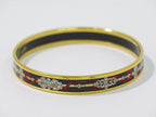 Hermes Enamel PM Bangle Bracelet Cloisonne Gold Plated Multicolor Email — view 2
