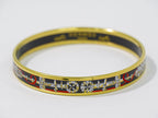 Hermes Enamel PM Bangle Bracelet Cloisonne Gold Plated Multicolor Email — view 3