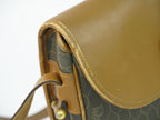 Dior Honeycomb Pattern Shoulder Bag Pochette Leather Dark Brown — view 7