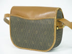 Dior Honeycomb Pattern Shoulder Bag Pochette Leather Dark Brown — view 2