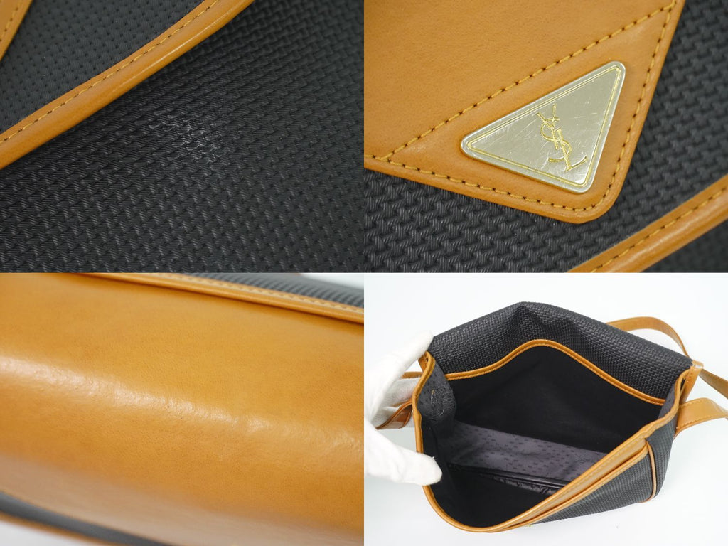 Saint Laurent YSL Shoulder Bag Pochette Black Brown — view 8