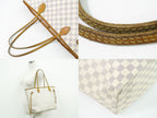 Louis Vuitton LV Neverfull Damier Azur Tote White Gray — view 6