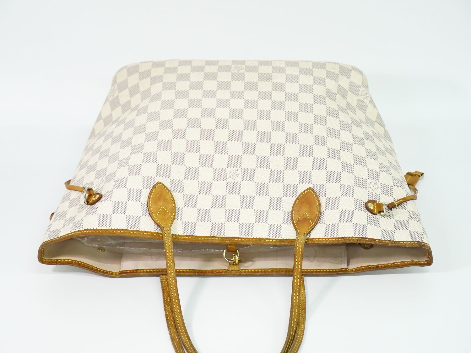 Louis Vuitton LV Neverfull Damier Azur Tote White Gray — view 5