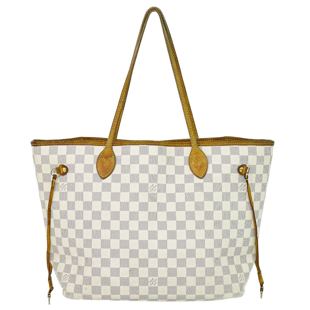 Louis Vuitton LV Neverfull Damier Azur Tote White Gray