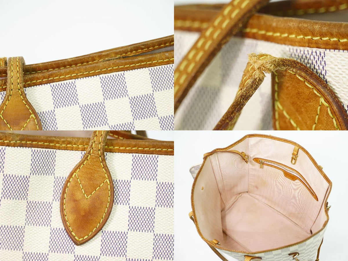 Louis Vuitton LV Neverfull Damier Azur Tote White Gray — view 7