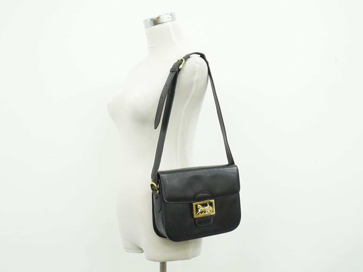 Celine Carriage Shoulder Bag Leather Black — view 6