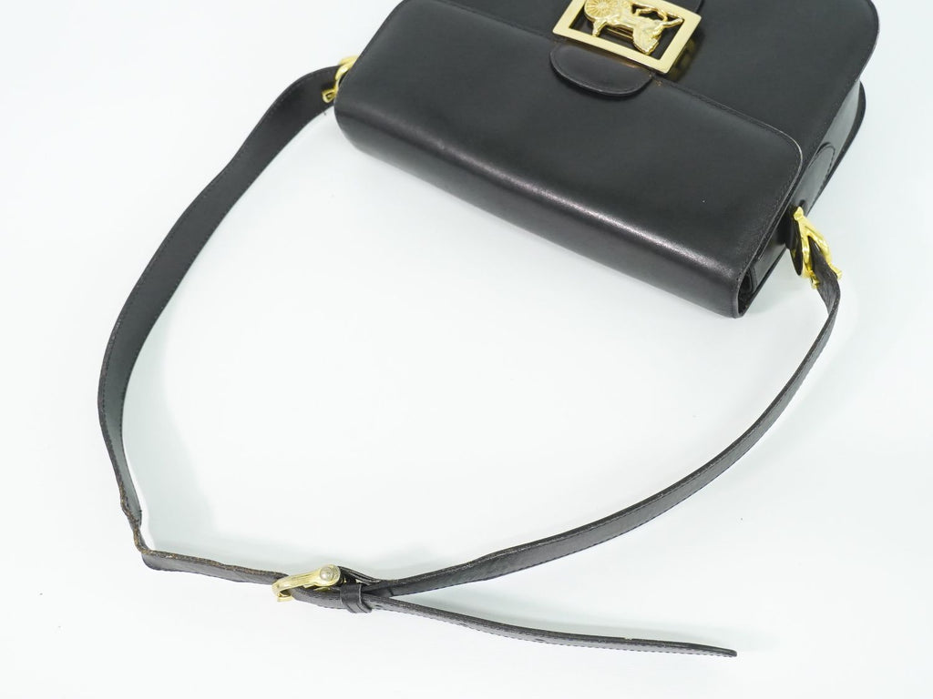 Celine Carriage Shoulder Bag Leather Black — view 4