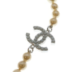 Chanel CC Logo Long Pearl Necklace Gold — view 4