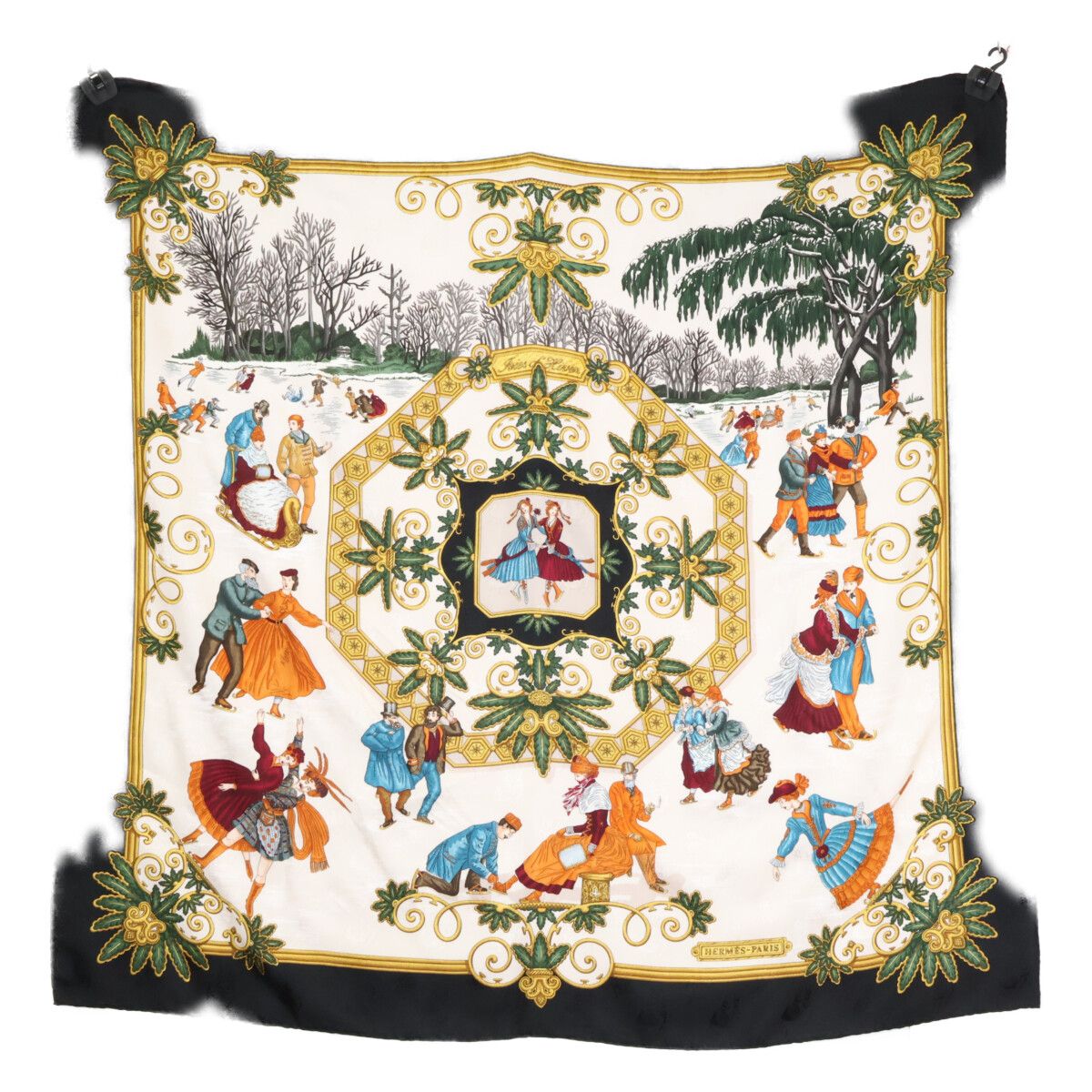 Hermes Joies D' Hiver Winter Enjoyment Silk Carre 90 Scarf