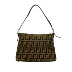 Fendi Mamma Bucket Zucca FF Logo Pattern Canvas Leather Shoulder Bag Brown — view 3