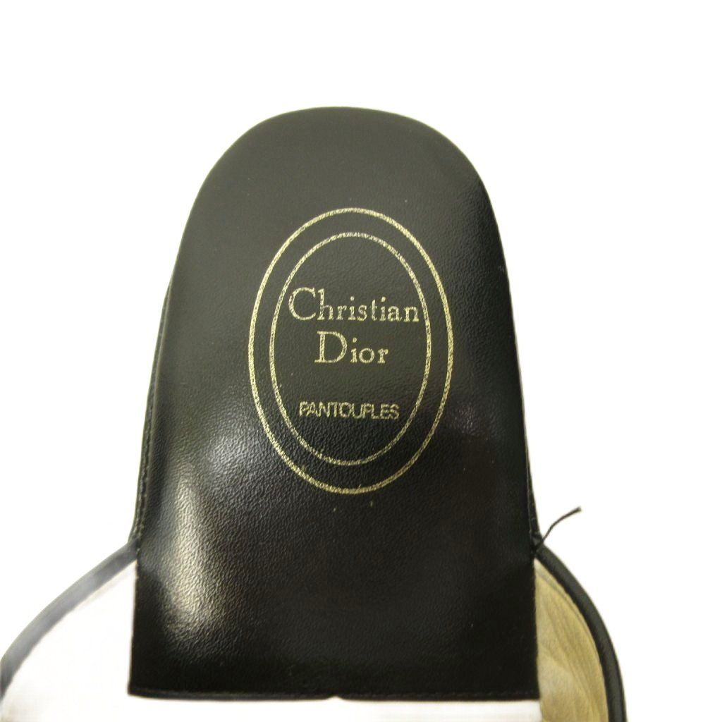 Dior Sandals le Monsieur Trotter Pattern Canvas Switch Leather Beige Black — view 8