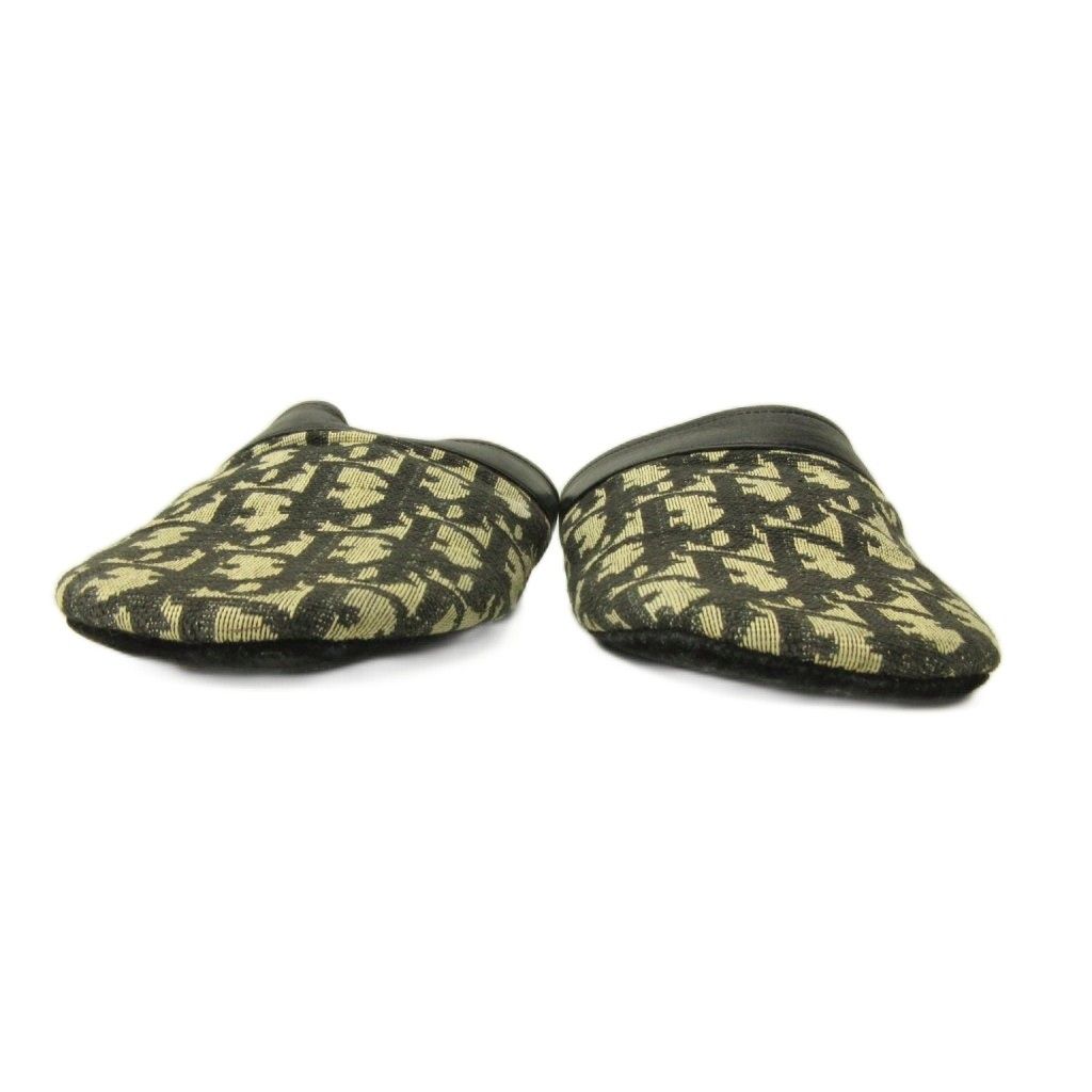Dior Sandals le Monsieur Trotter Pattern Canvas Switch Leather Beige Black — view 6
