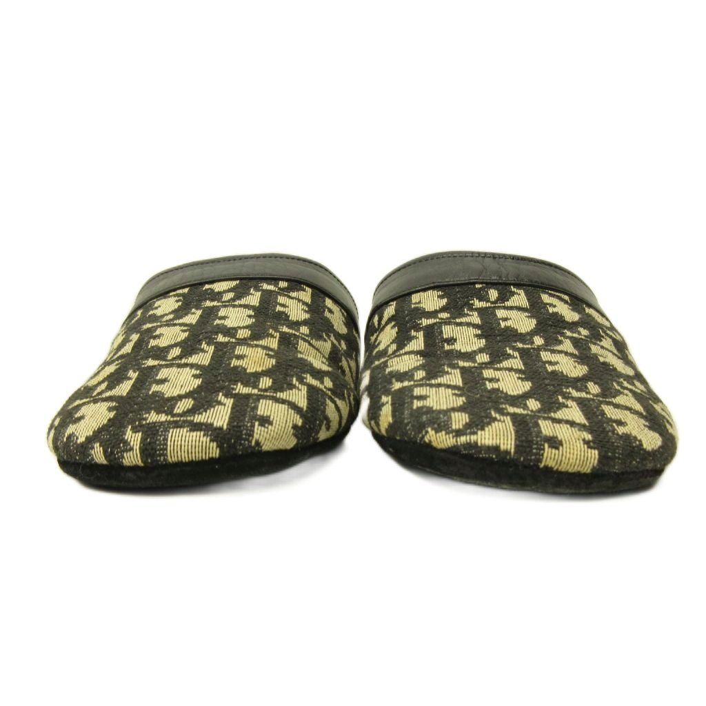 Dior Sandals le Monsieur Canvas Switch Leather Trotter Pattern Beige Black — view 6
