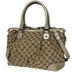 Gucci GG Pattern Ski Handbag 2-Way Canvas Brown