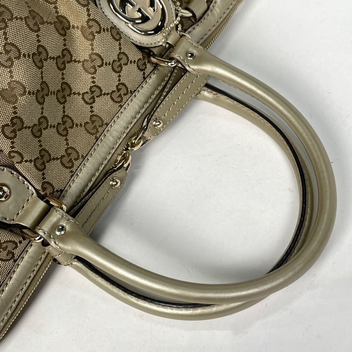 Gucci GG Pattern Ski Handbag 2-Way Canvas Brown — view 6