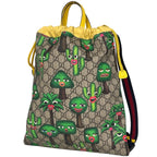 Gucci Children's Backpack GG Pattern Cactus Beige Green Yellow