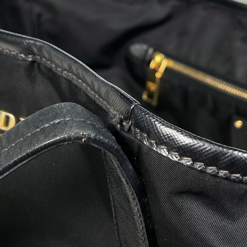 Prada Logo Tote Nylon Nero — view 4