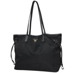 Prada Logo Tote Nylon Nero