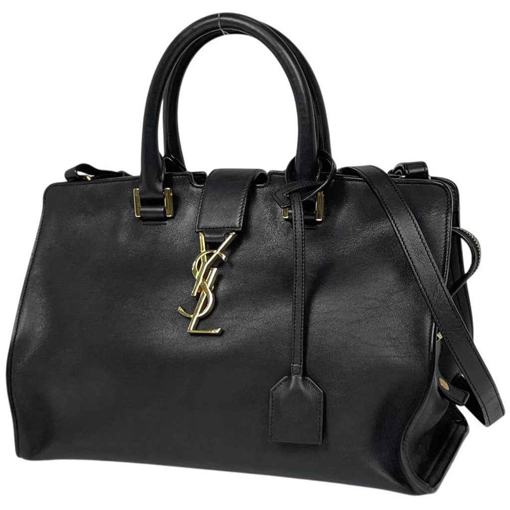 Saint Laurent Cabas Handbag Small 2-Way Leather Black