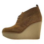 Louis Vuitton Suede Wedge Sole Short Boots 38.5 Camel — view 2