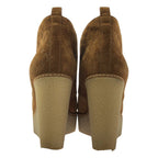 Louis Vuitton Suede Wedge Sole Short Boots 38.5 Camel — view 3