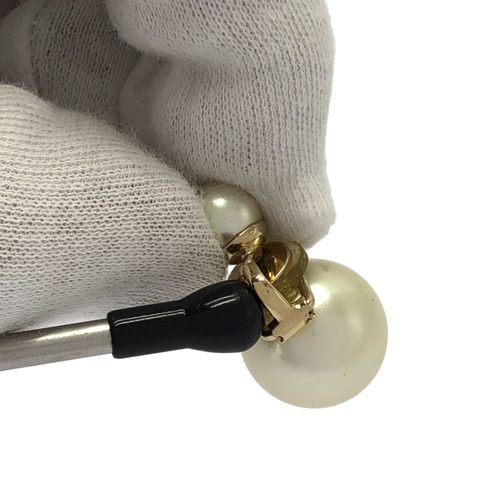 Dior Pearl Hoop Earrings Gold — view 7