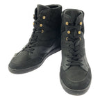 Louis Vuitton Monogram Suede High Cut Sneakers 39.5 Black