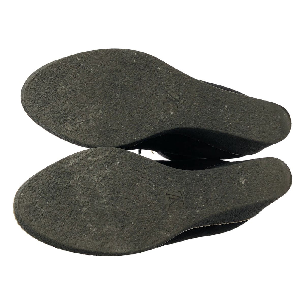 Louis Vuitton Monogram Wedge Sole Short Boots 38.5 Black — view 5