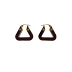 Bottega Veneta Plate Layered Triangle Earrings Gold Brown — view 4