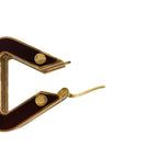 Bottega Veneta Plate Layered Triangle Earrings Gold Brown — view 5