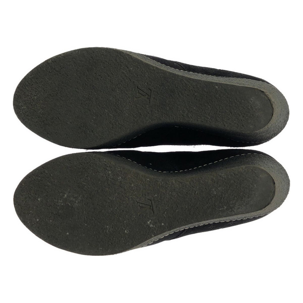 Louis Vuitton Monogram Wedge Sole Lace Up Shoes 38.5 Black — view 5