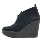 Louis Vuitton Monogram Wedge Sole Lace Up Shoes 38.5 Black — view 2