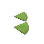 Hermes Leather Triangle Earrings Green — view 2