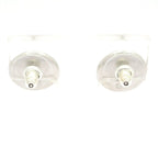 Chanel Earrings CC Logo Silver White Clear — view 3