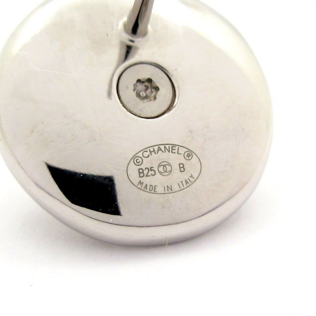 Chanel Earrings CC Logo Silver White Clear — view 5