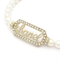 Chanel Choker Gold Ivory Clear Logo Necklace