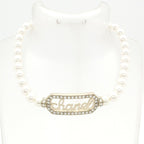 Chanel Choker Gold Ivory Clear Logo Necklace — view 2